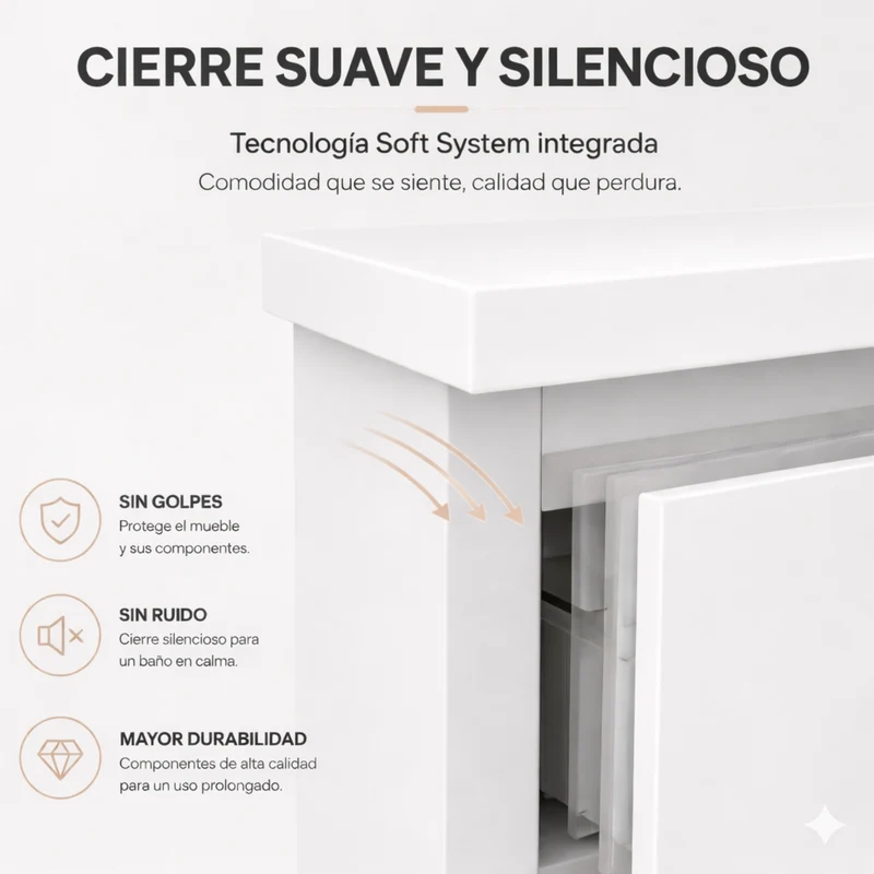 Almagro - Mueble de baño suspendido con lavabo sobre encimera