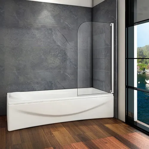 Panel/ pantalla baño 800x1400mm Easyclean Vidrio transparente 90° Pivot