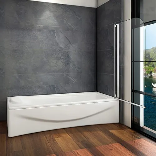 Panel/ pantalla baño 800x1400mm Easyclean Vidrio transparente 90° Pivot