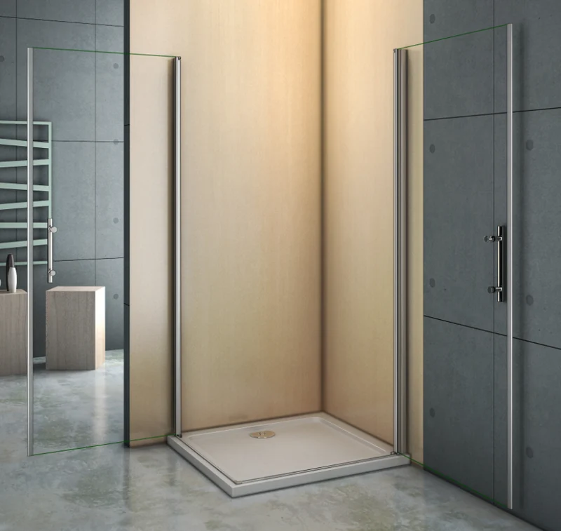 Mamparas de Ducha Angular Doble Puerta Abatible Antical Cristal 6mm
