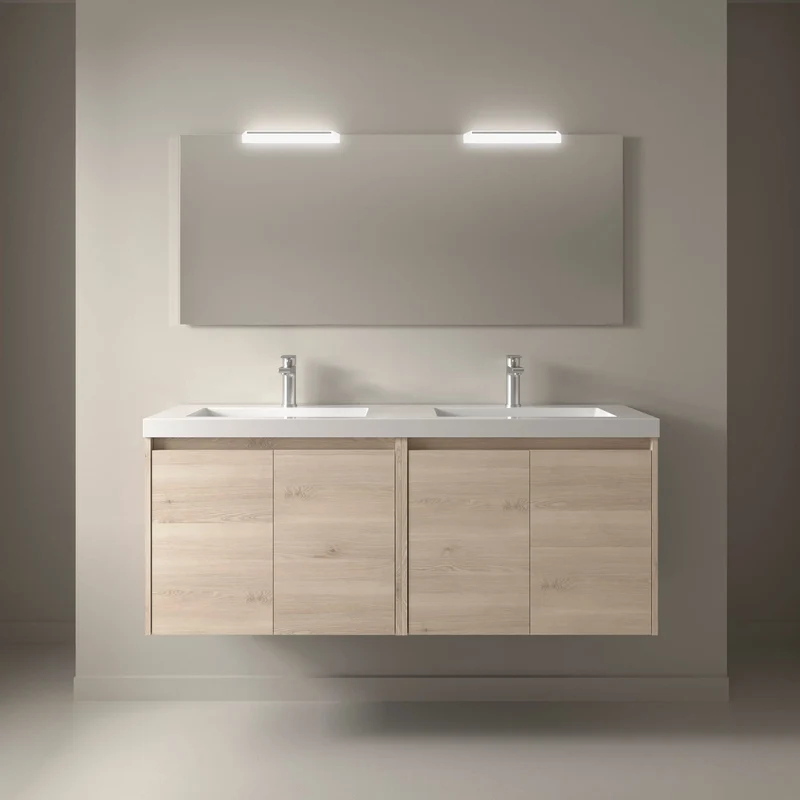 Noja 4P - Mueble de baño suspendido con lavabo encastrado