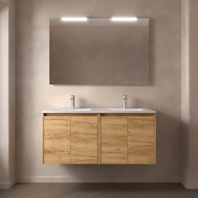 Noja 4P - Mueble de baño suspendido con lavabo encastrado