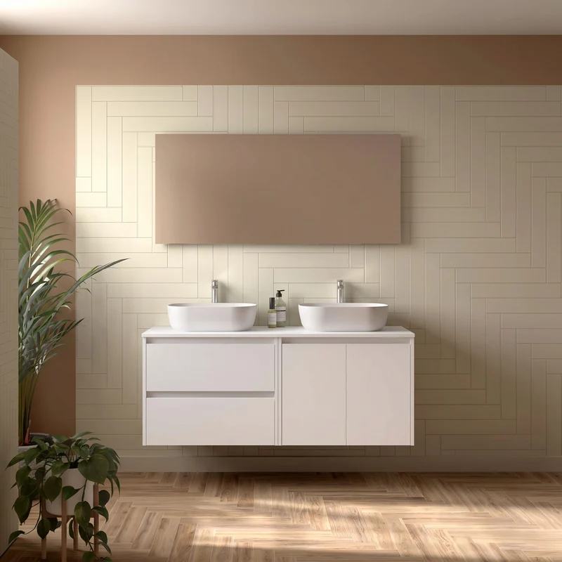 Mueble de baño con encimera de madera Noja Salgar