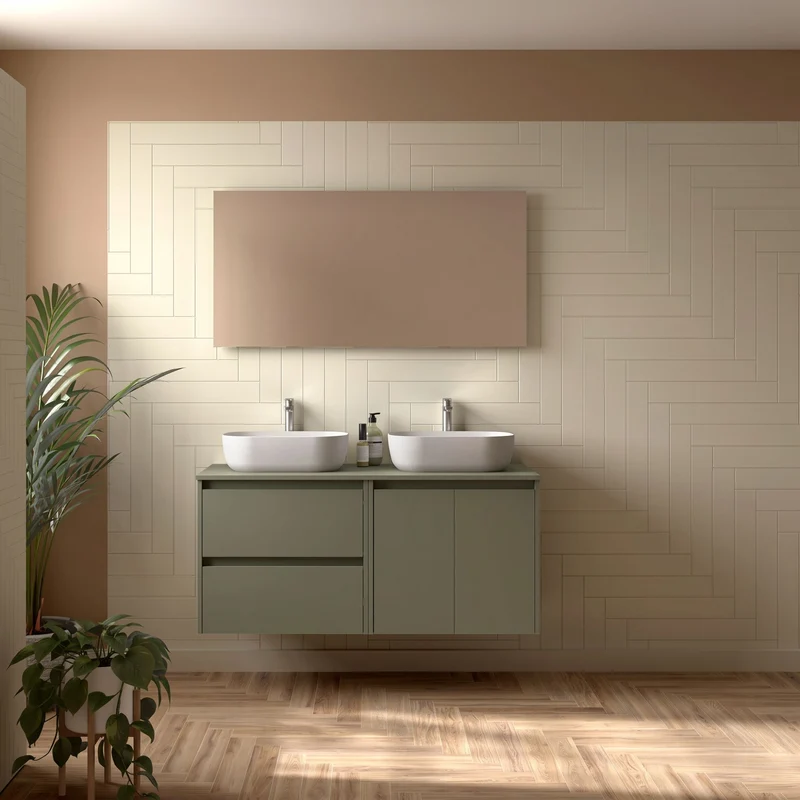 Mueble de baño con encimera de madera Noja Salgar