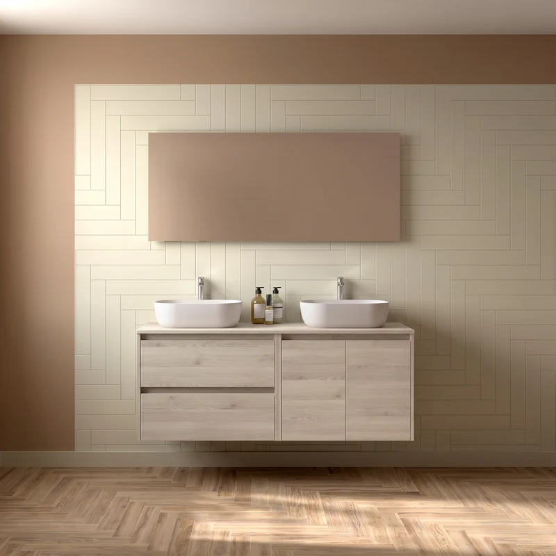 Mueble de baño con encimera de madera Noja Salgar