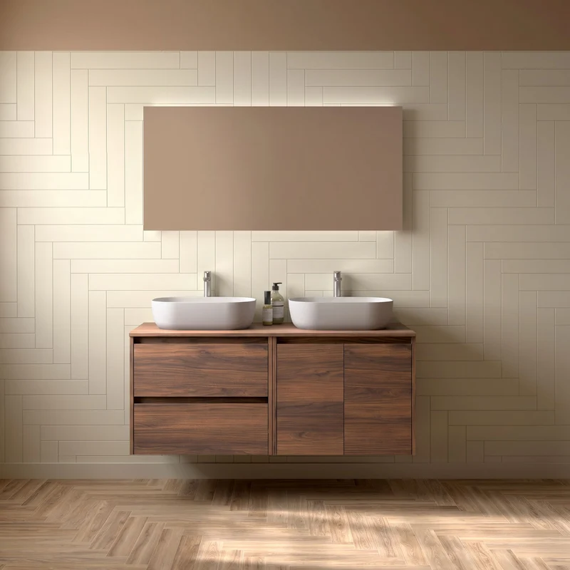 Mueble de baño con encimera de madera Noja Salgar