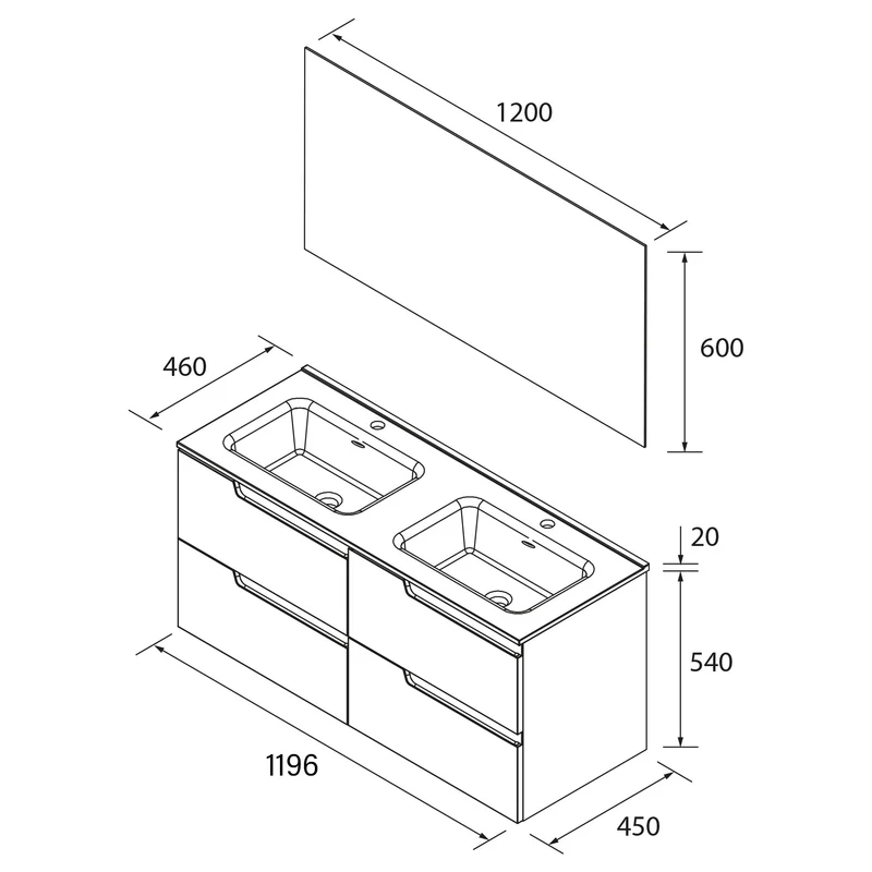Mueble de Baño Vima Salgar + Lavabo + Espejo - Salgar