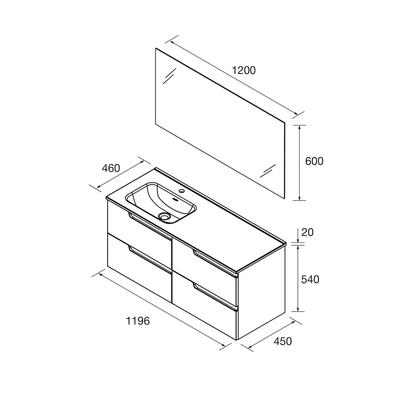 Mueble de Baño Vima Salgar + Lavabo + Espejo - Salgar