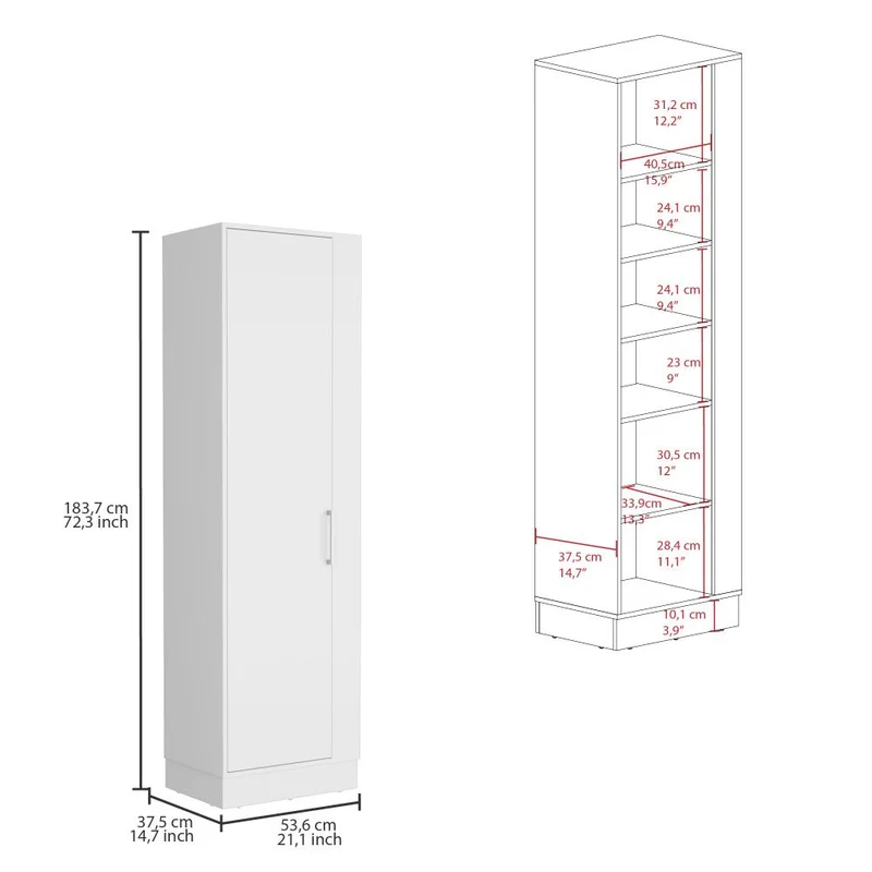 Mueble de Aseo Lirio, Blanco, con Cinco Entrepaños ZF
