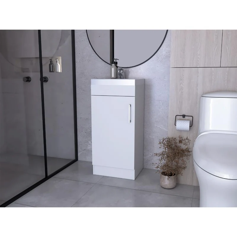 Mueble para Lavamanos Oporto, Blanco, con una Puerta Abatible ZF