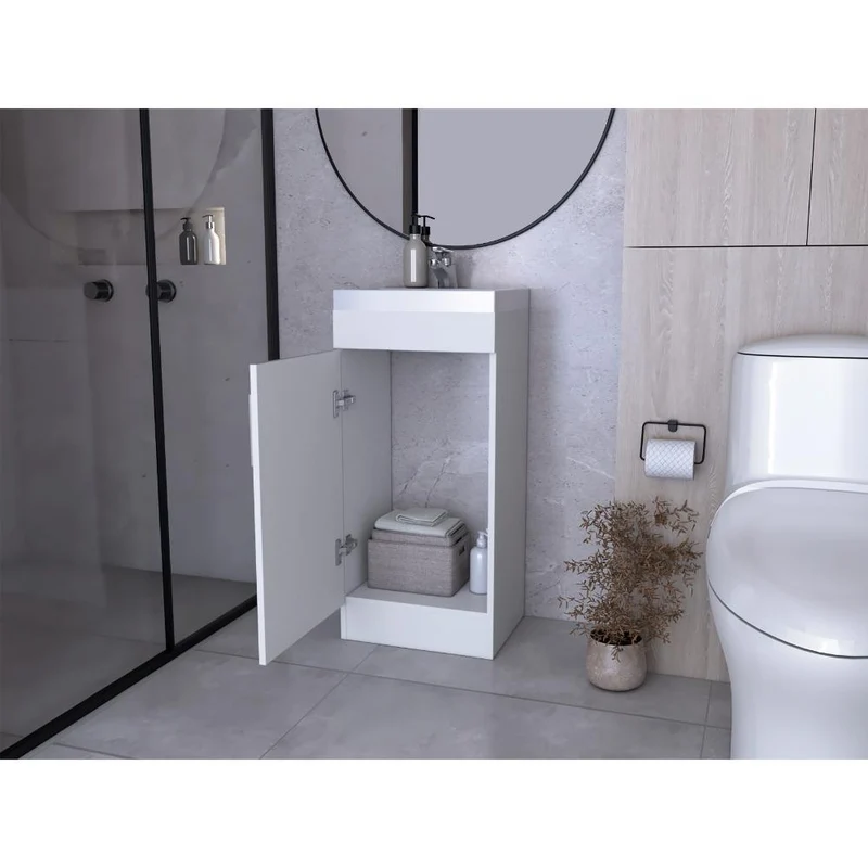 Mueble para Lavamanos Oporto, Blanco, con una Puerta Abatible ZF