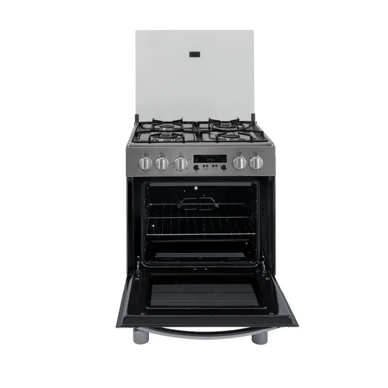 Estufa de Piso a Gas Propano y Horno en Acero Inox, Negro