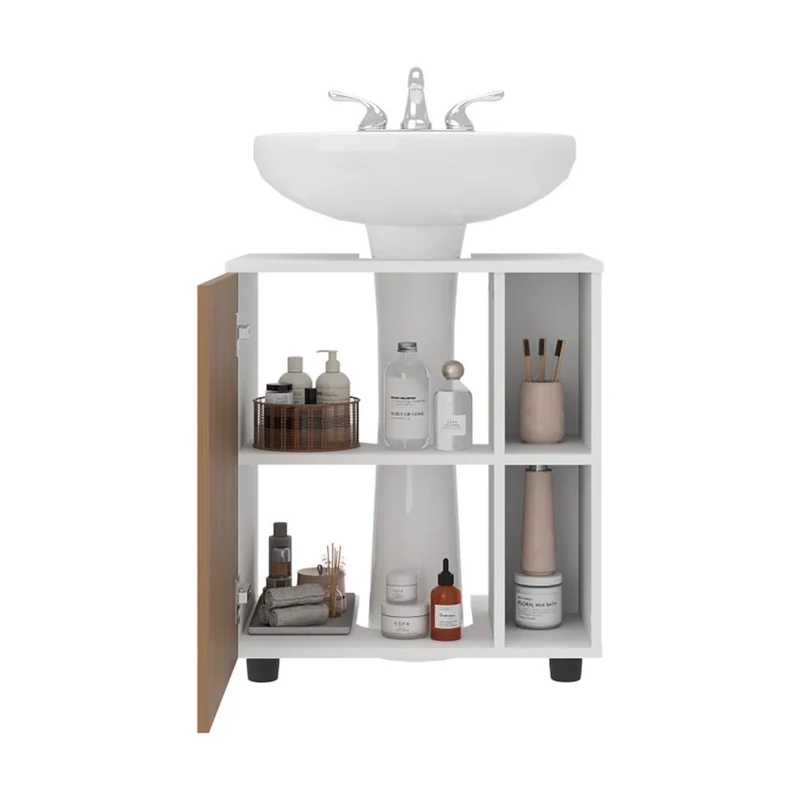 Mueble para Lavamanos Pascuale, Blanco Duqueza y Fresno Europeo, No Incluye Lavamanos ZF