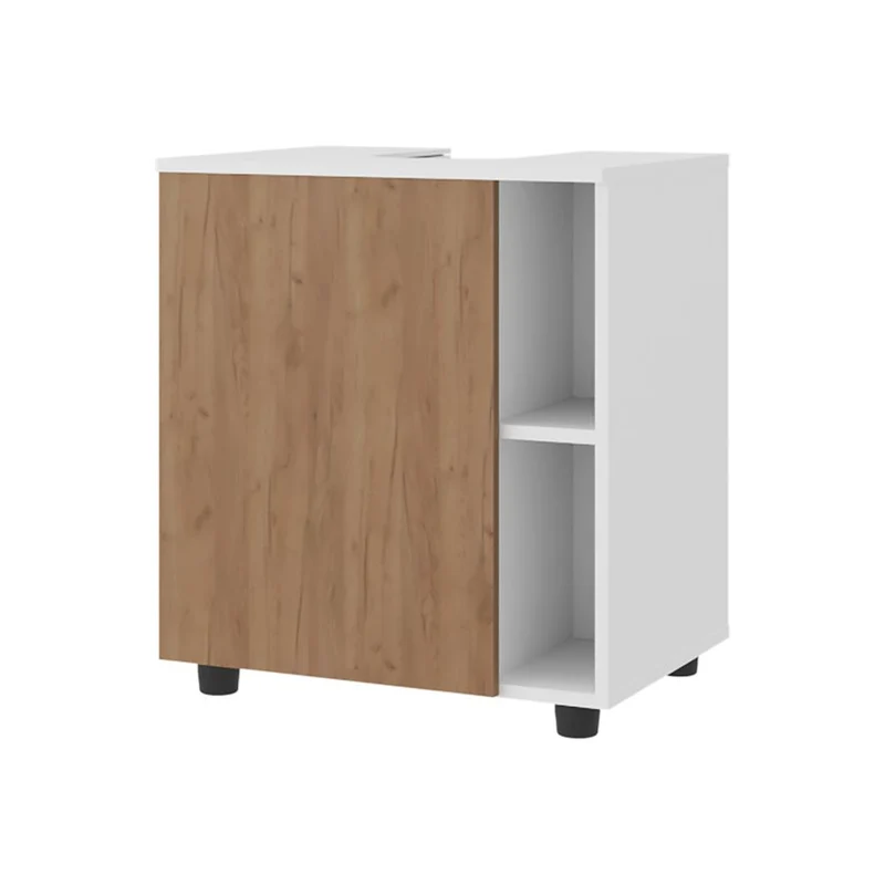 Mueble para Lavamanos Pascuale, Blanco Duqueza y Fresno Europeo, No Incluye Lavamanos ZF