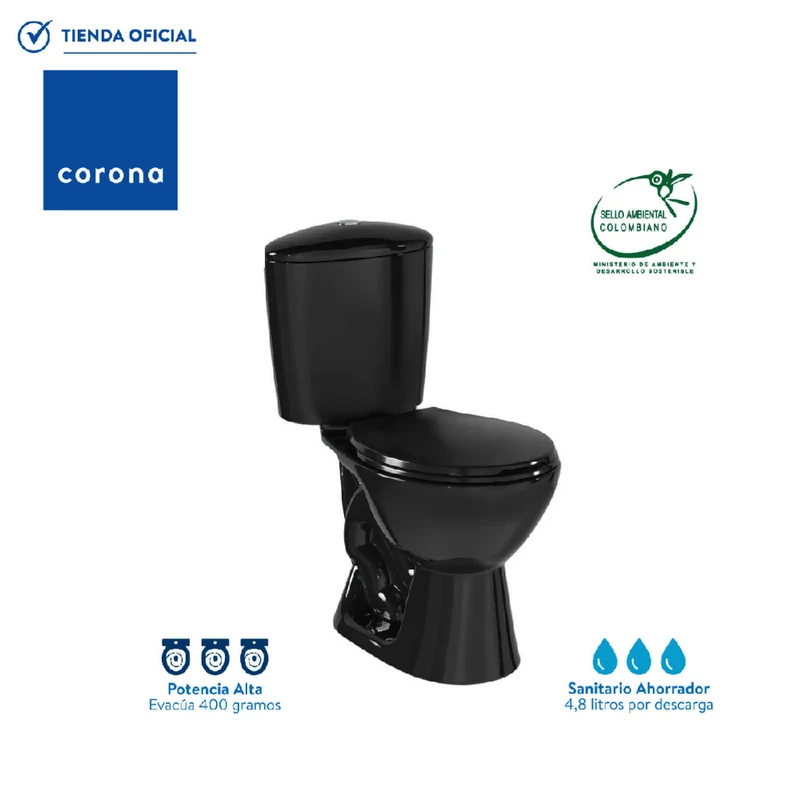 Sanitario Corona Manantial Pro Redondo Negro
