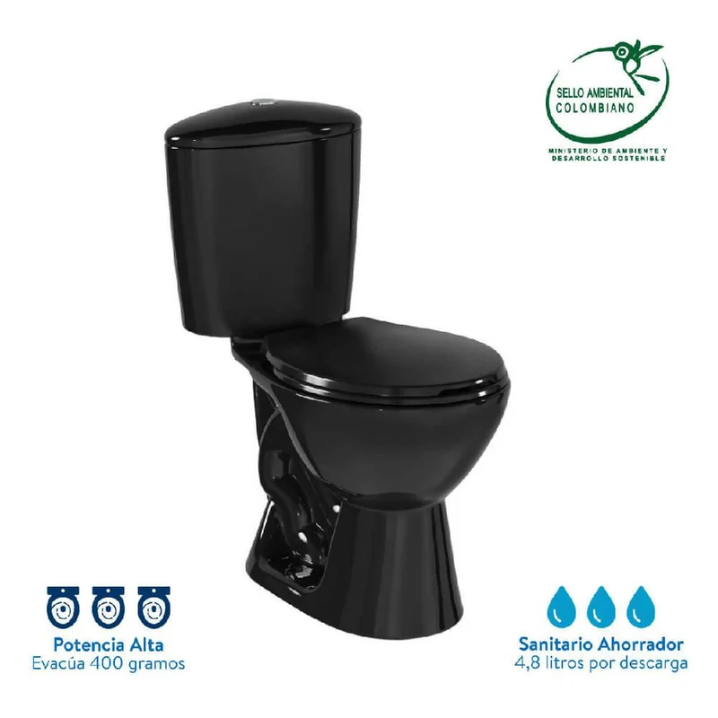 Sanitario Corona Manantial Pro Redondo Negro