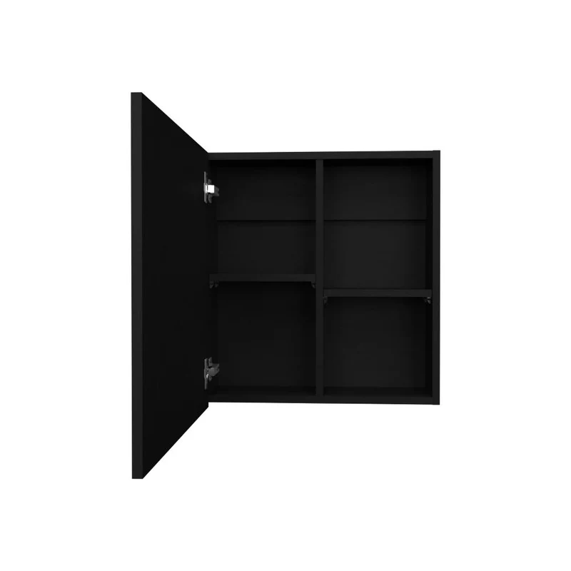 Gabinete de Baño Luma, Wengue, con Puerta Espejo y Dos Entrepaños para Ubicar Múltiples Objetos ZF