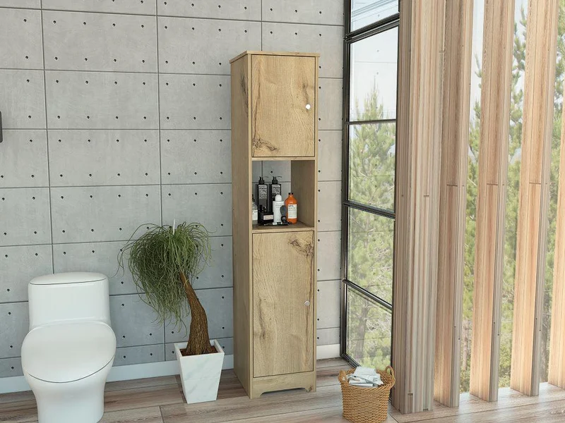 Mueble Auxiliar de Baño Ibis, Café Claro, con Dos Puertas Batientes ZF