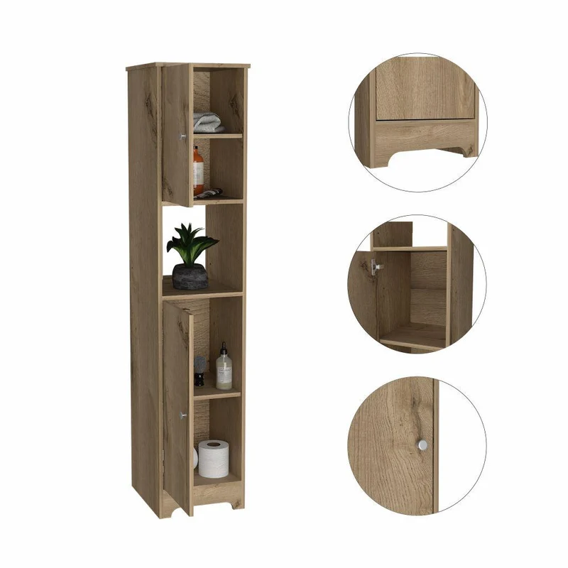 Mueble Auxiliar de Baño Ibis, Café Claro, con Dos Puertas Batientes ZF