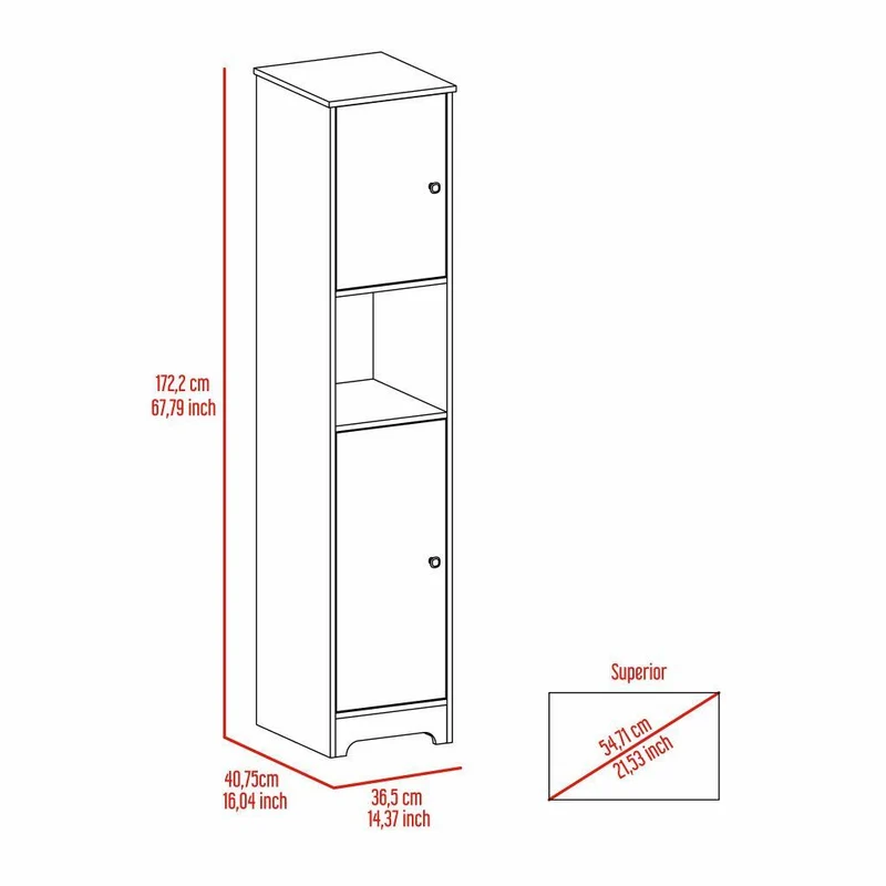Mueble Auxiliar de Baño Ibis, Café Claro, con Dos Puertas Batientes ZF