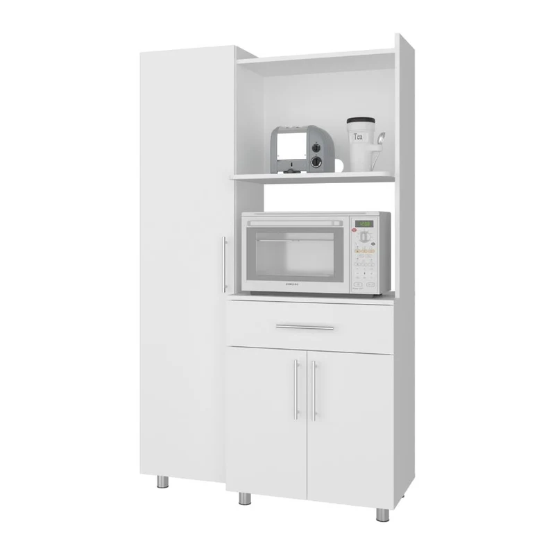 Alacena Multiusos Panter, Kronos Blanco, Amplios Espacio de Almacenamiento, con Patas y Manijas Metálicas ZF