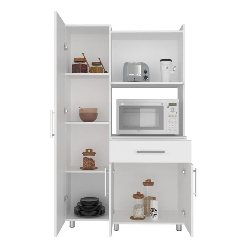 Alacena Multiusos Panter, Kronos Blanco, Amplios Espacio de Almacenamiento, con Patas y Manijas Metálicas ZF