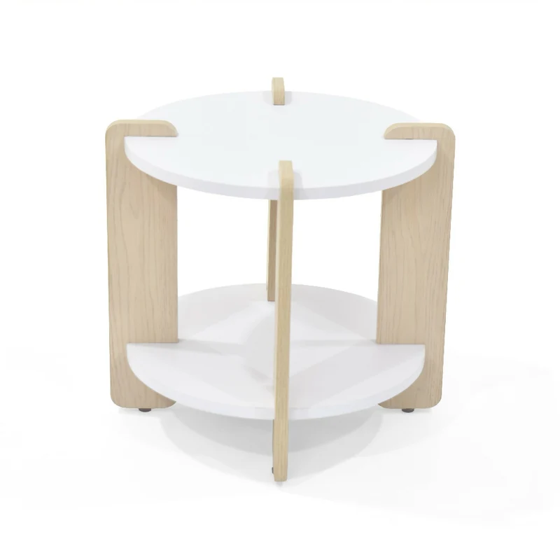 Mesa Auxiliar Kobe 40x40x40 cm Diseño Moderno Blanco