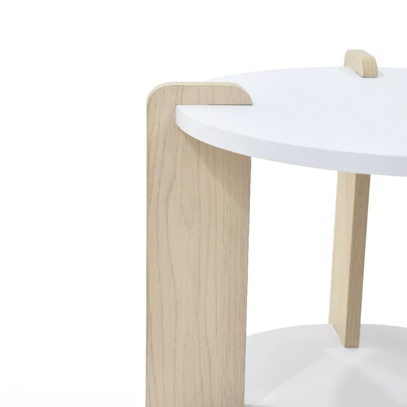 Mesa Auxiliar Kobe 40x40x40 cm Diseño Moderno Blanco