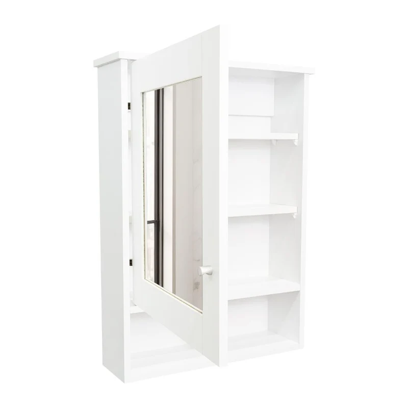 Gabinete de Baño Egeo, Blanco Duqueza, con Puerta Espejo y Tres Entrepaños para Ubicar Objetos ZF