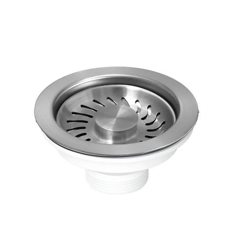 Piletta d. 114 mm con tappo finitura satinata 1 1/2 inox