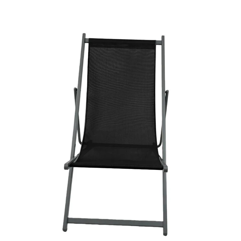 Set de 2 Sillas Plegable Reclinable Kenya, Negro, con Tres Posiciones