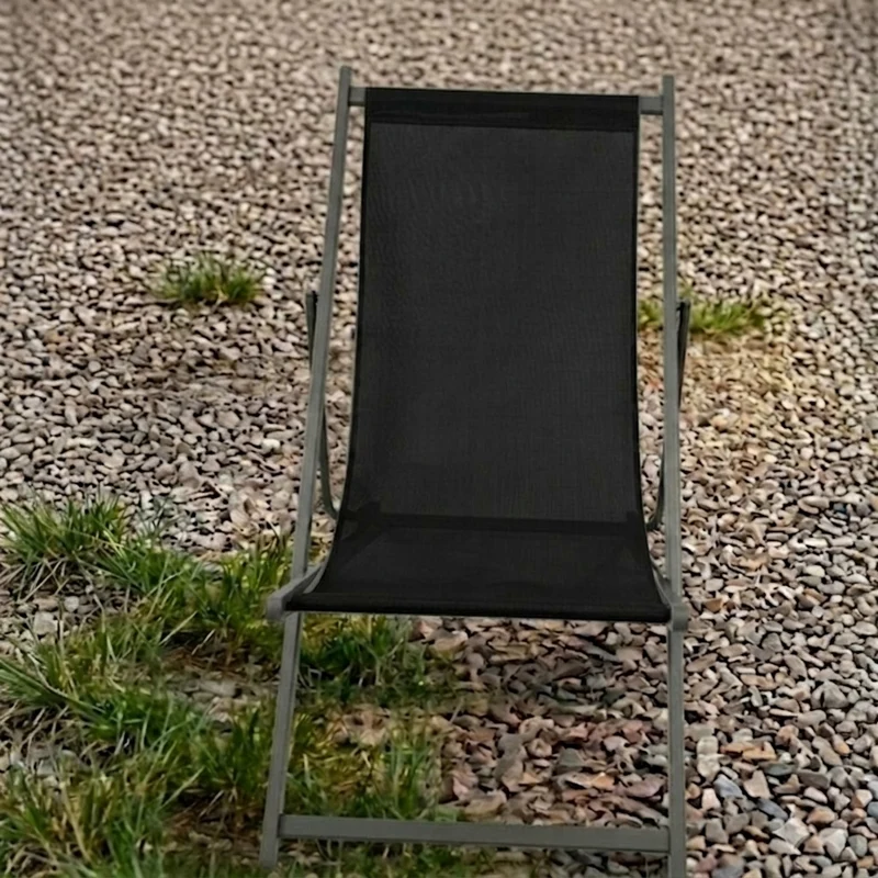 Set de 2 Sillas Plegable Reclinable Kenya, Negro, con Tres Posiciones