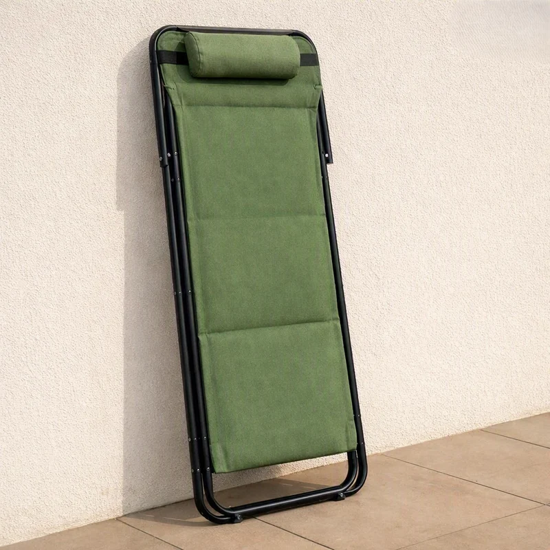 Set de 4 Sillas Plegable Reclinable Zambia, Verde, con Tres Posiciones