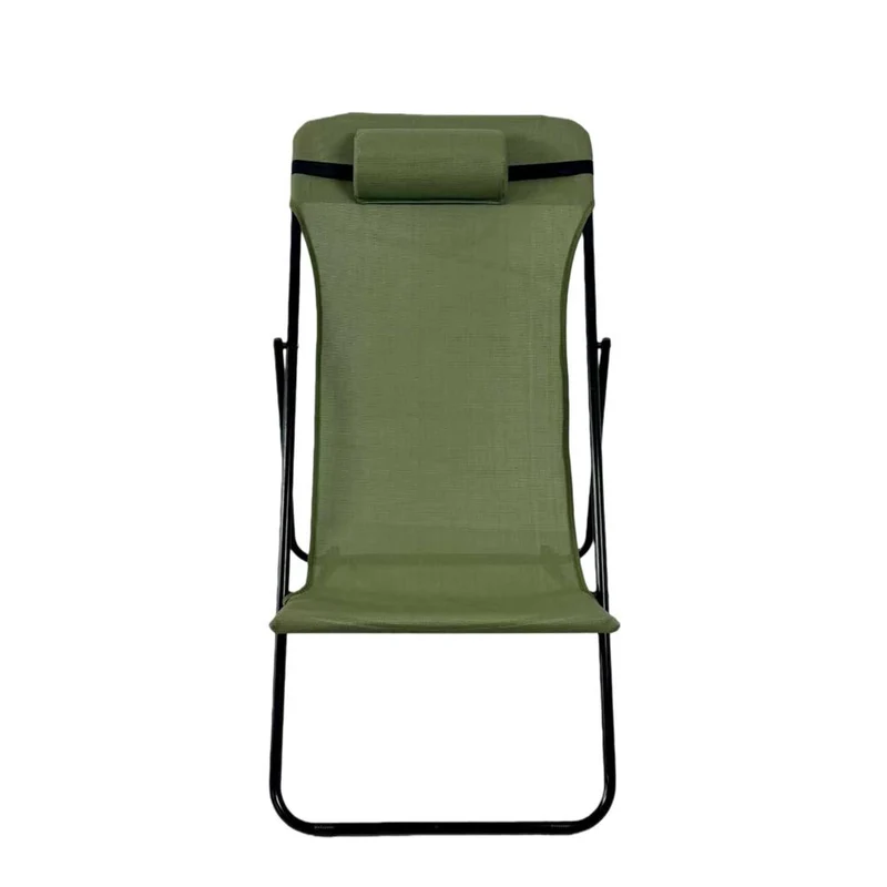 Set de 2 Sillas Plegable Reclinable Zambia, Verde, con Tres Posiciones