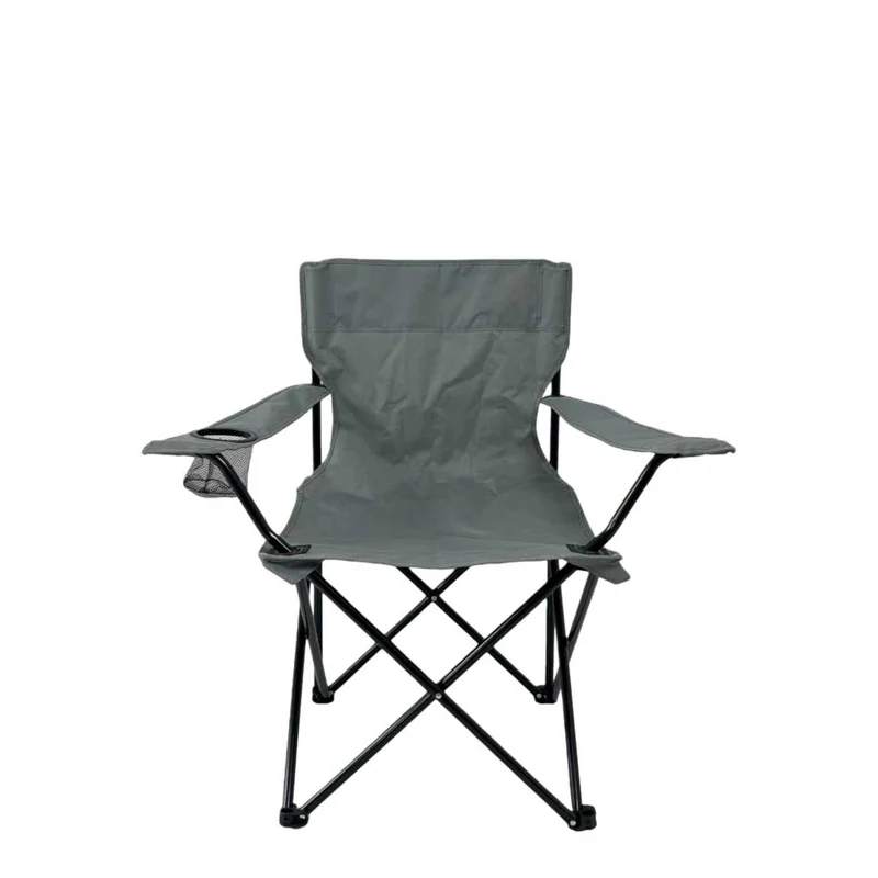 Set de 2 Sillas Plegable Camping Tanzania, Gris Oscuro, Incluye Bolsa de Transporte