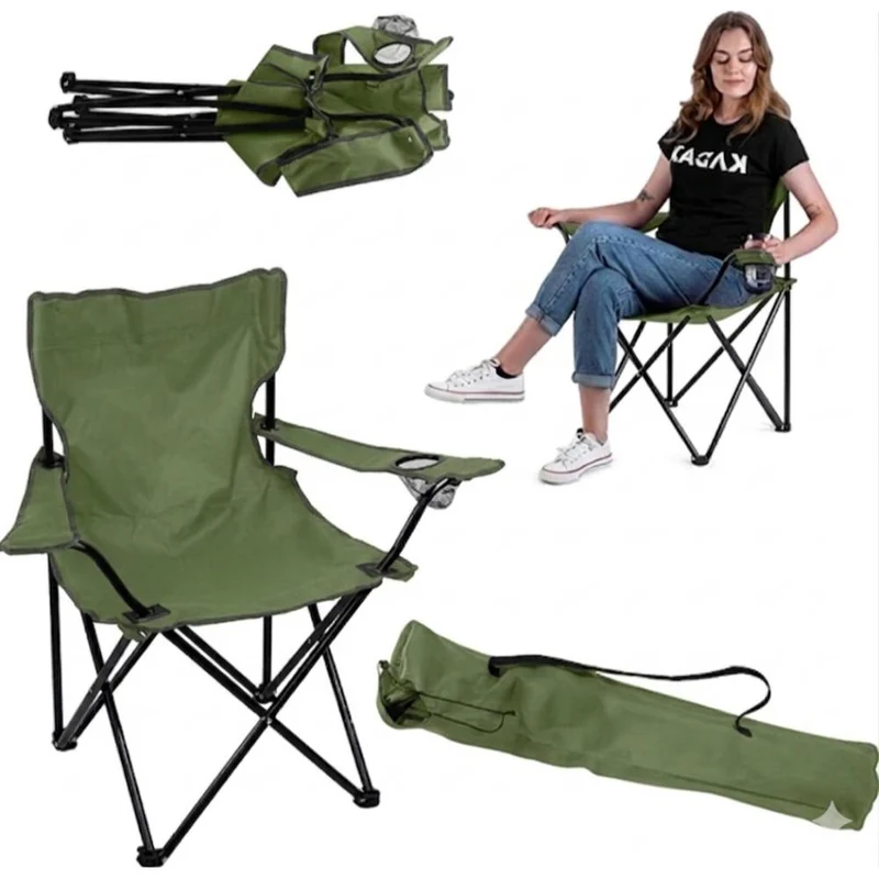Set de 2 Sillas Plegable Camping Tanzania, Verde, Incluye Bolsa de Transporte