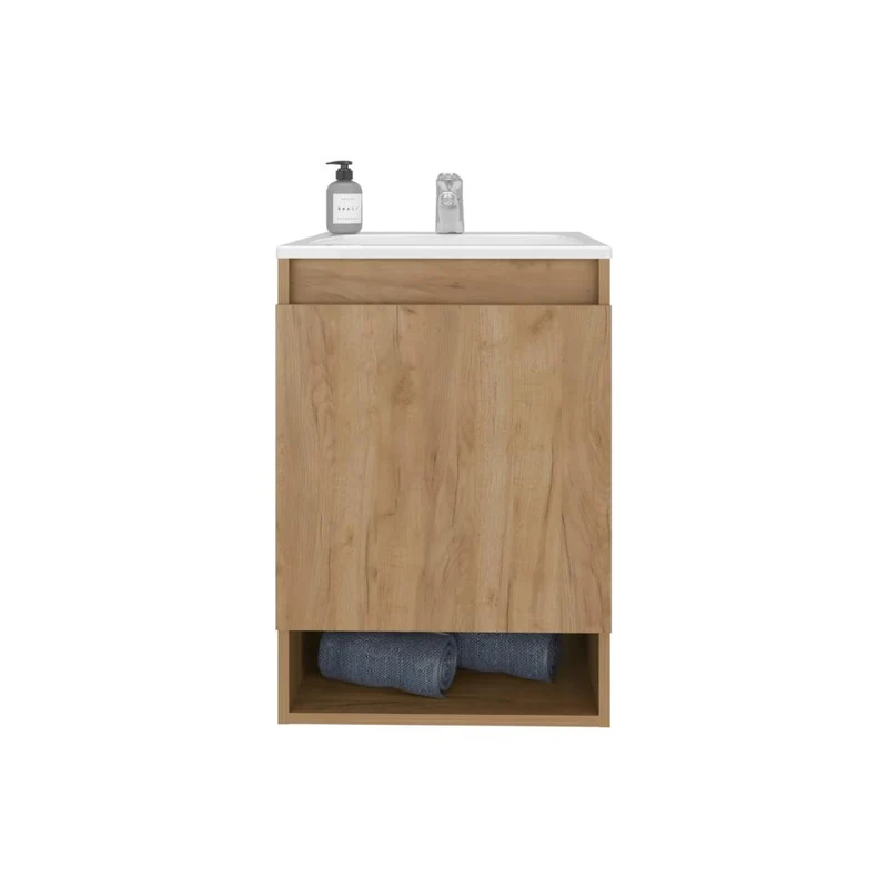 Mueble para Lavamanos Nissi, Fresno Europeo, Incluye Lavamanos Praia 45x45 ZF
