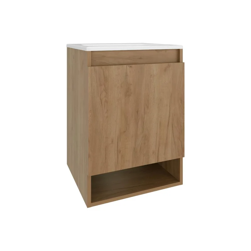 Mueble para Lavamanos Nissi, Fresno Europeo, Incluye Lavamanos Praia 45x45 ZF