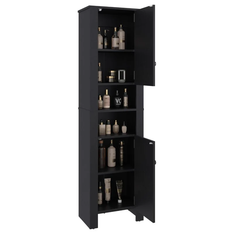 Mueble Auxiliar para Baño Vanes, Wengue, con espacio para objetos decorativos