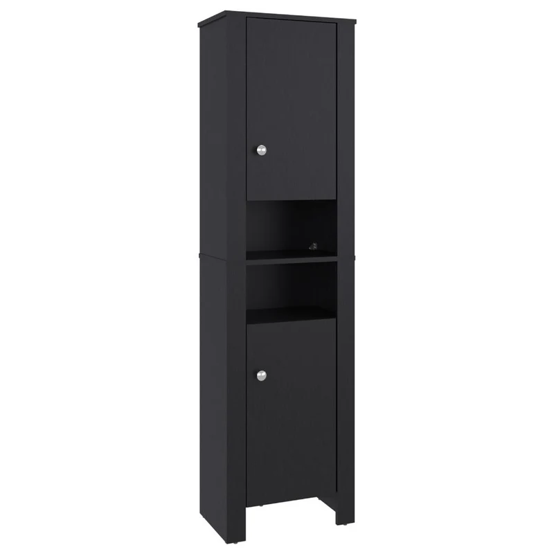Mueble Auxiliar para Baño Vanes, Wengue, con espacio para objetos decorativos