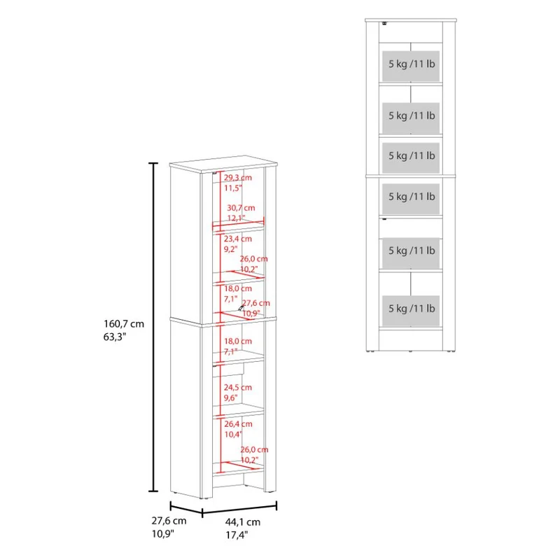 Mueble Auxiliar para Baño Vanes, Wengue, con espacio para objetos decorativos