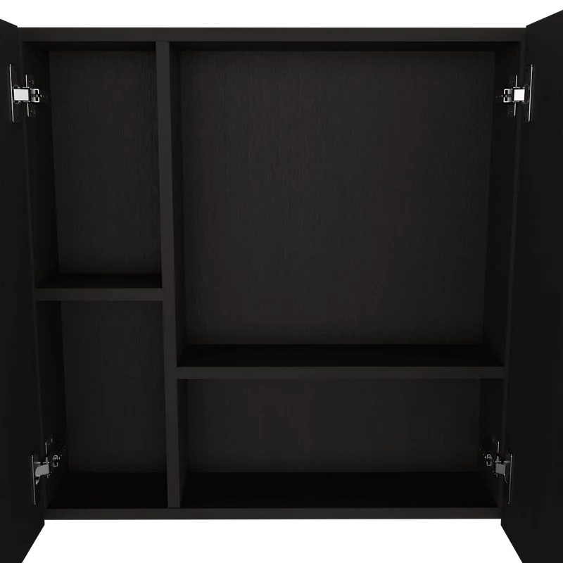 Gabinete de Baño Depp, Wengue, con Puerta Espejo Biselado y Dos Entrepaños ZF