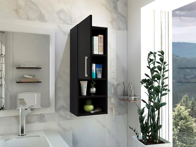 Gabinete de Baño Apolis, Wengue, con Espacio para Guardar Objetos de Aseo Personal