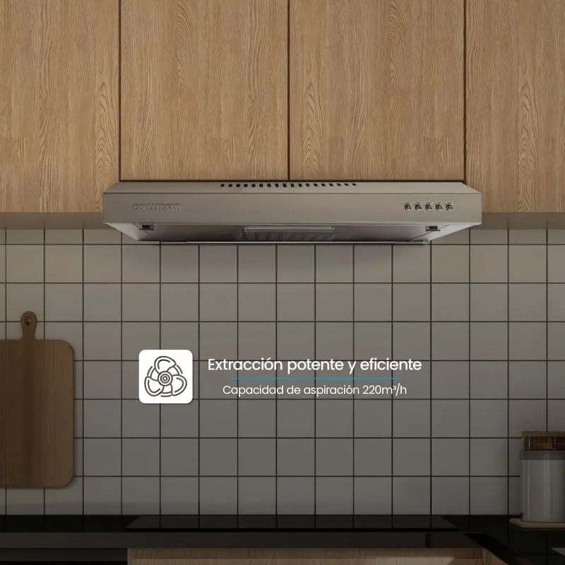 Campana Horizontal Negra 60cm 3 Velocidades Challenger Cx4310