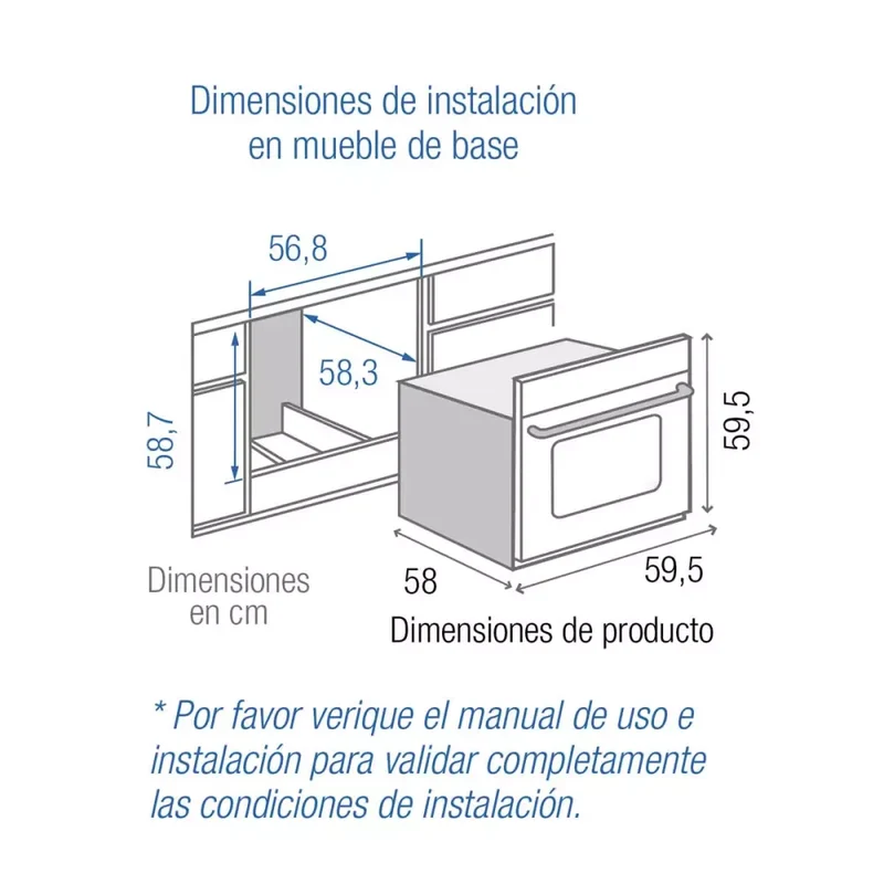 Horno Empotrar Mixto 52lts 60cm 120V Challenger Hg2560
