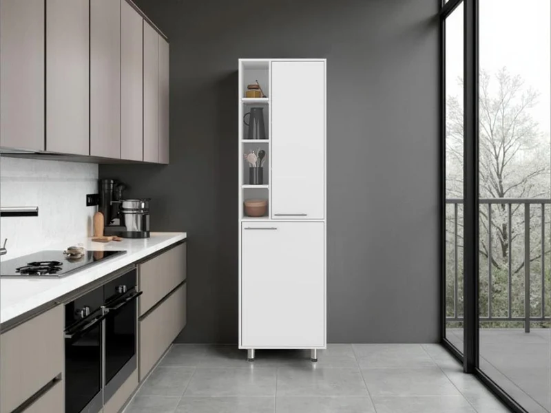 Alacena Burton, Kronos Blanco, con Amplios Espacios para Almacenamientos ZF