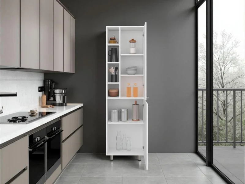 Alacena Burton, Kronos Blanco, con Amplios Espacios para Almacenamientos ZF