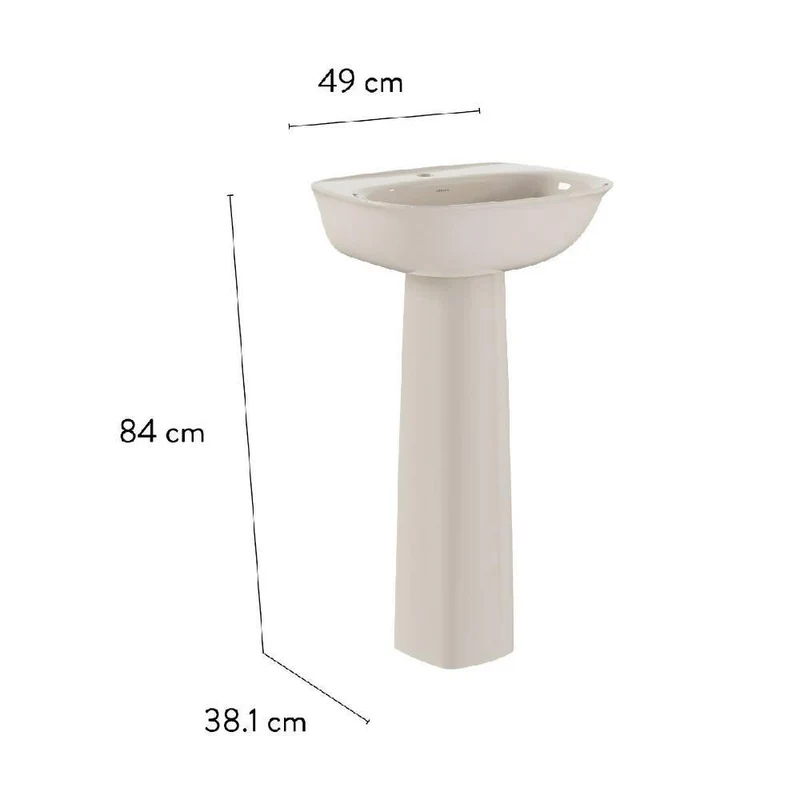 Lavamanos Corona con Pedestal Aluvia Beige