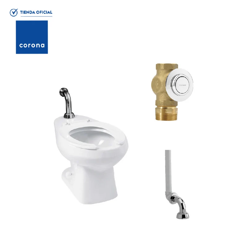 Kit Taza Báltica Plus Entrada Superior Válvula Push Empotrar