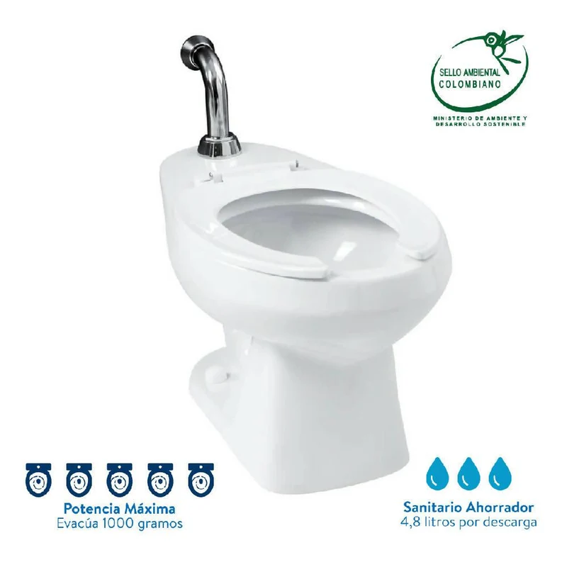 Kit Taza Báltica Plus Entrada Superior Válvula Push Empotrar